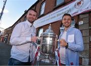 3 November 2014; St Patrick's Athletic captain Ger O'Brien, right with Conan Byrne ,celebrate after winning the FAI Ford Cup. Outside Richmond park, Inchicore, Dublin. Picture credit: David Maher / SPORTSFILE