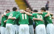 16 May 2007; Republic of Ireland players before the start of the game. Elite Phase Under-19 European Championship, Republic of Ireland v Germany, Dalymount Park, Dublin. Picture credit: David Maher / SPORTSFILE