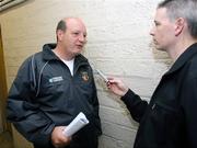 22 May 2007; Antrim Hurling joint manager, Terence McNaughton, being interviewed. Antrim Hurling Media Evening, Casement Park, Belfast, Co. Antrim. Picture credit: Oliver McVeigh / SPORTSFILE