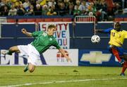 23 May 2007; Kevin Doyle, Republic of Ireland, in action against Jairo Montano, Ecuador. US Cup, Republic of Ireland v Ecuador, Giants Stadium, Meadowlands Sports Complex, New Jersey, USA. Picture credit: David Maher / SPORTSFILE