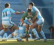 2 June 2007; Stephen Ferris, Ireland, is tackled by Francisco Leonelli Morey, left, Federioco Todeschini and Manuel Contepomi, Argentina. Summer Tour, 2nd test, Argentina v Ireland, Estadio Jose Amalfitani, Velez Sarsfield, Buenos Aires, Argentina. Picture credit: Pat Murphy / SPORTSFILE