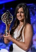 8 November 2014; Roisin Egan, Offaly, with her TG4 Ladies Football Leinster Young Player of the Year Award. TG4 Ladies Football All-Star Awards 2014, Citywest Hotel, Saggart, Co. Dublin. Picture credit: Brendan Moran / SPORTSFILE