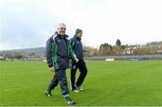 9 November 2014; Moorefield manager Luke Dempsey with selector Mick Masterson on the pitch in Aughrim before the game. AIB Leinster GAA Football Senior Club Championship, Quarter-Final, Rathnew v Moorefield, County Grounds, Aughrim, Co. Wicklow. Picture credit: Matt Browne / SPORTSFILE