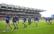 3 June 2007; &quot;Gearing Up for Cúl Camps&quot;. School children from Scoil Mhicil Naofa Athy, Kildare, make their way from the pitch after a match at half-time of the Bank of Ireland Leinster Senior Football Championship, Meath v Dublin, Croke Park, Dublin. Picture Credit: Brian Lawless / SPORTSFILE