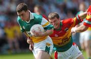 10 June 2007; Niall McNamee, Offaly, in action against Kieran Nolan, Carlow. Bank of Ireland Leinster Senior Football Championship, Carlow v Offaly, O'Moore Park, Portlaoise, Co. Laois. Picture credit: Brian Lawless / SPORTSFILE