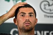 11 November 2014; Ireland's Rob Kearney during a press conference ahead of their Autumn International match against Georgia on Sunday. Ireland Rugby Press Conference, Carton House, Maynooth, Co. Kildare. Picture credit: Barry Cregg / SPORTSFILE