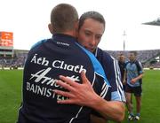 17 June 2007; Dublin manager Paul Caffrey celebrates with Barry Cahill after the game. Bank of Ireland Leinster Senior Football Championship Quarter-Final Replay, Dublin v Meath, Croke Park, Dublin. Picture credit: Pat Murphy / SPORTSFILE