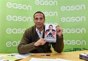 12 November 2014; Rio Ferdinand, pictured, at the signing of his new book, ‘2sides: Rio Ferdinand – My Autobiography’, today in Easons, O’Connell Street. Ferdinand’s book, 2sides: Rio Ferdinand – My Autobiography, is currently on sale in Eason stores nationwide and online at www.easons.com retailing at €18.99. Easons O'Connell Street, Dublin. Picture credit: Ramsey Cardy / SPORTSFILE