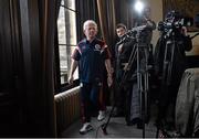 13 November 2014; Scotland manager Gordon Strachan arrives for a press conference ahead of their UEFA EURO 2016 Championship Qualifer Group D game against the Republic of Ireland on Friday. Scotland Press Conference, Mar Hall Hotel, Glasgow, Scotland. Picture credit: David Maher / SPORTSFILE