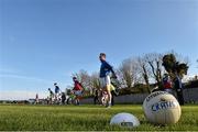 16 November 2014; Cratloe players worm up on the back pitch before thye start of the game against The Nire. AIB Munster GAA Football Senior Club Championship Semi-Final, The Nire v Cratloe, Fraher Field, Dungarvan, Co. Waterford. Picture credit: Matt Browne / SPORTSFILE