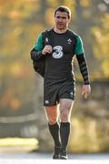 18 November 2014; Ireland's Eoin Reddan makes his way to squad training ahead of their side's Guinness Series match against Australia on Saturday. Ireland Rugby Squad Training, Carton House, Maynooth, Co. Kildare. Picture credit: Barry Cregg / SPORTSFILE