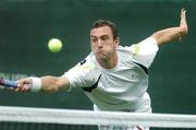 4 July 2007; Conor Niland, Ireland, reaches for the ball. Shelbourne Men's Irish Open Tennis Championship, Men's Singles, Conor Niland.v.Grega Zemlja, Fitzwilliam Lawn Tennis Club, Donnybrook, Dublin. Picture credit: Brendan Moran / SPORTSFILE