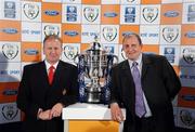 5 July 2007; Bobby Browne, Malahide United FC, and Eddie Gromley, Bray Wanderers FC, at the 2007 FAI Ford Senior Cup 3rd Round Draw, Tinteán Theatre, Ballybunion, Co.Kerry. Picture credit: Domnick Walsh / SPORTSFILE