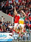 7 July 2007; Patrick Croinin, Cork, in action against Gary Hanniffy, Offaly. Guinness All-Ireland Senior Hurling Championship Qualifier, Group 1B, Round 2, Cork v Offaly, Pairc Ui Chaoimh, Cork. Photo by Sportsfile