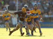 7 July 2007; Kevin Dilleen, Clare, in action against Iarla Tannian, Galway. Guinness All-Ireland Senior Hurling Championship Qualifier, Group 1A, Round 2, Clare v Galway, Cusack Park, Ennis, Co. Clare. Picture credit: Brendan Moran / SPORTSFILE