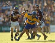 7 July 2007; Gerry O'Grady, Clare, in action against Damien Hayes, left, and Kerrill Wade, Galway. Guinness All-Ireland Senior Hurling Championship Qualifier, Group 1A, Round 2, Clare v Galway, Cusack Park, Ennis, Co. Clare. Picture credit: Brendan Moran / SPORTSFILE