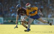 7 July 2007; Damien Hayes, Galway, in action against Kevin Dilleen, Clare. Guinness All-Ireland Senior Hurling Championship Qualifier, Group 1A, Round 2, Clare v Galway, Cusack Park, Ennis, Co. Clare. Picture credit: Brendan Moran / SPORTSFILE