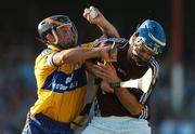 7 July 2007; Alan Markham, Clare, clashes with Richie Murray, Galway. Guinness All-Ireland Senior Hurling Championship Qualifier, Group 1A, Round 2, Clare v Galway, Cusack Park, Ennis, Co. Clare. Picture credit: Brendan Moran / SPORTSFILE