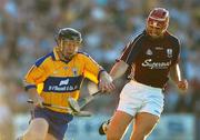 7 July 2007; Jonathan Clancy, Clare, is dispossessed by John Lee, Galway. Guinness All-Ireland Senior Hurling Championship Qualifier, Group 1A, Round 2, Clare v Galway, Cusack Park, Ennis, Co. Clare. Picture credit: Brendan Moran / SPORTSFILE