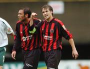 9 July 2007; Kevin Hunt, right, Bohemians, celebrates after scoring his side's first goal with team-mate Stephen Rice. eircom League of Ireland Premier Division, Bohemians v Bray Wanderers, Dalymount Park, Dublin. Picture credit: David Maher / SPORTSFILE