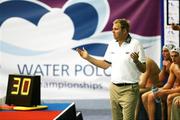 10 July 2007; Great Britain coach Eelco Uri gesticulates to his players. European B Waterpolo Championships, Pool B, Manchester Aquatic Centre, Manchester, England. Picture credit Paul Greenwood / SPORTSFILE