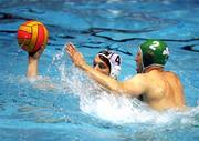 10 July 2007; Great Britain's Scott Carpenter, left, clears the ball from Alan Fogarty, Ireland. European B Waterpolo Championships, Pool B, Manchester Aquatic Centre, Manchester, England. Picture credit Paul Greenwood / SPORTSFILE