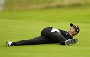 11 July 2007; Padraig Harrington, stretches on the 9th fairway. Irish PGA Golf Championship, 1st Round, European Club Golf Club, Brittas Bay, Co. Wicklow. Picture credit: Matt Browne / SPORTSFILE