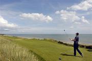 12 July 2007; Padraig Harrington watches his drive from the 12th tee box. Irish PGA Golf Championship, 2nd Round, European Club Golf Club, Brittas Bay, Co. Wicklow. Picture credit: Matt Browne / SPORTSFILE