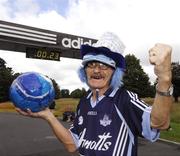 14 July 2007; Brian Tyrrell, from Popintree, Dublin, who traditionally wins the 'fancy dress' section, is all decked out in the Dublin colours before the start of the adidas Irish Runner Challenge. Pheonix Park, Dublin. Picture credit: Ray McManus / SPORTSFILE