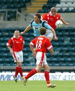 14 July 2007; Barry Holland, Cliftonville, in action against Zewlarow Marcin, KAA Ghent. UEFA Intertoto Cup, 2nd round, 2nd leg, Cliftonville v KAA Ghent, Windsor Park, Belfast, Co. Antrim. Picture credit: Michael Cullen / SPORTSFILE