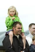 14 July 2007; Lena Ellis on her fathers shoulders during the Irish PGA Golf Championship, Final Round, European Club Golf Club, Brittas Bay, Co. Wicklow. Picture credit: Ray Lohan / SPORTSFILE *** Local Caption ***