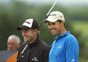 14 July 2007; Padraig Harrington and his caddie Ronan Flood during the Irish PGA Golf Championship, Final Round, European Club Golf Club, Brittas Bay, Co. Wicklow. Picture credit: Ray Lohan / SPORTSFILE *** Local Caption ***