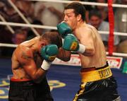 14 July 2007; John Duddy in action against Alessio Furlan in the first round. Hunky Dorys Fight Night, John Duddy.v.Alessio Furlan, National Stadium, Dublin. Picture credit: Stephen McCarthy / SPORTSFILE