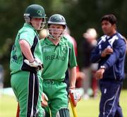 15 July 2007; Ireland's Kevin and Niall O' Brien during the game. Irish Cricket Union, Quadrangular Series, Ireland v Scotland, Stormont, Belfast, Co. Antrim. Picture credit: Barry Chambers / SPORTSFILE