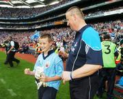 15 July 2007; Dublin manager Paul Caffrey and his son Eric celebrate at the final whistle. Bank of Ireland Leinster Senior Football Championship Final, Dublin v Laois, Croke Park, Dublin. Picture credit: Brendan Moran / SPORTSFILE