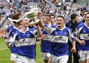 15 July 2007; Laois players Robbie Keoe, left, and Brian Smith celebrate with the cup. ESB Leinster Minor Football Championship Final, Laois v Carlow, Croke Park, Dublin. Picture credit: Ray McManus / SPORTSFILE