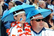 15 July 2007; Dublin supporters Nicole Dempsey, nine years old, and her dad Stephen Berigan, from Blanchardstown, enjoy the game from Hill 16. Bank of Ireland Leinster Senior Football Championship Final, Dublin v Laois, Croke Park, Dublin. Picture credit: Ray McManus / SPORTSFILE