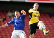 17 July 2007; Mark Dickson, Linfield, in action against Anreas Augustssond, IF Elfsborg. UEFA Champions League, 1st Round, 1st leg, Linfield v IF Elfsborg, Windsor Park, Belfast, Co. Antrim. Picture credit: Oliver McVeigh / SPORTSFILE