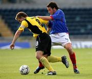 17 July 2007; Michael Gault, Linfield, in action against Anders Svensson, IF Elfsborg. UEFA Champions League, 1st Round, 1st leg, Linfield v IF Elfsborg, Windsor Park, Belfast, Co. Antrim. Picture credit: Oliver McVeigh / SPORTSFILE