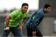 25 November 2014; Connacht's Bundee Aki, left, and Mils Muliaina in action during squad training ahead of their Guinness PRO12, Round 9, game against Scarlets on Saturday. Connacht Rugby Squad Training, The Sportsground, Galway. Picture credit: Diarmuid Greene / SPORTSFILE