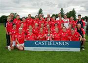 15 July 2007; The Cork panel celebrate with the cup. TG4 Ladies All-Ireland Minor Football Final, Dublin v Cork, JJ Brackens GAA Club, Templemore, Co. Tipperary. Picture credit: Kieran Clancy / SPORTSFILE