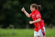 15 July 2007; Cork's four goal hero Rhona Buckley celebrates a goal against Dublin. TG4 Ladies All-Ireland Minor Football Final, Dublin v Cork, JJ Brackens GAA Club, Templemore, Co. Tipperary. Picture credit: Kieran Clancy / SPORTSFILE