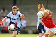 15 July 2007; Ciara Murphy, Dublin, in action against Geraldine Rea, Cork. TG4 Ladies All-Ireland Minor Football Final, Dublin v Cork, JJ Brackens GAA Club, Templemore, Co. Tipperary. Picture credit: Kieran Clancy / SPORTSFILE