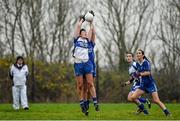 29 November 2014; Lorraine Scanlon, Castleisland Desmonds, in action against Aisling Nic Aodhagain, Clonbur. TESCO HomeGrown Intermediate Ladies Football Club Championship Final, Castleisland Desmonds, Kerry v Clonbur, Galway. Corofin, Co. Clare. Picture credit: Diarmuid Greene / SPORTSFILE