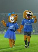 29 November 2014; Leona the Lioness and Leo the Lion Celebrate One Year Anniversary at Guinness PRO12, Round 9, Leinster v Ospreys, RDS, Ballsbridge, Dublin Picture credit: Brendan Moran / SPORTSFILE