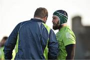 2 December 2014; Connacht's John Muldoon,right, with Michael Swift during a squad training ahead of their European Rugby Champions Cup 2014/15, Pool 2, Round 3, game against Bayonne on Saturday. Connacht Rugby Squad Training, Sportsground, Galway. Picture credit: Matt Browne / SPORTSFILE