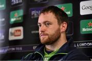 2 December 2014; Connacht's Eoin McKeon during a press conference ahead of their European Rugby Champions Cup 2014/15, Pool 2, Round 3, game against Bayonne on Saturday. Connacht Rugby Press Conference, Sportsground, Galway. Picture credit: Matt Browne / SPORTSFILE