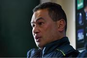 2 December 2014; Connacht head coach Pat Lam during a press conference ahead of their European Rugby Champions Cup 2014/15, Pool 2, Round 3, game against Bayonne on Saturday. Connacht Rugby Press Conference, Sportsground, Galway. Picture credit: Matt Browne / SPORTSFILE