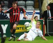28 July 2007; Michael McGinley, Bohemians, in action against Anthony Stokes, Sunderland. Pre-season Friendly, Bohemians v Sunderland, Dalymount Park, Dublin. Picture credit; Pat Murphy / SPORTSFILE