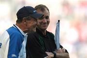 29 July 2007; Linesman Dickie Murphy in conversation with Waterford  manager Justin McCarthy during the final moments of the game. Guinness All-Ireland Senior Hurling Championship Quarter-Final, Cork v Waterford, Croke Park, Dublin. Picture credit; Brendan Moran / SPORTSFILE